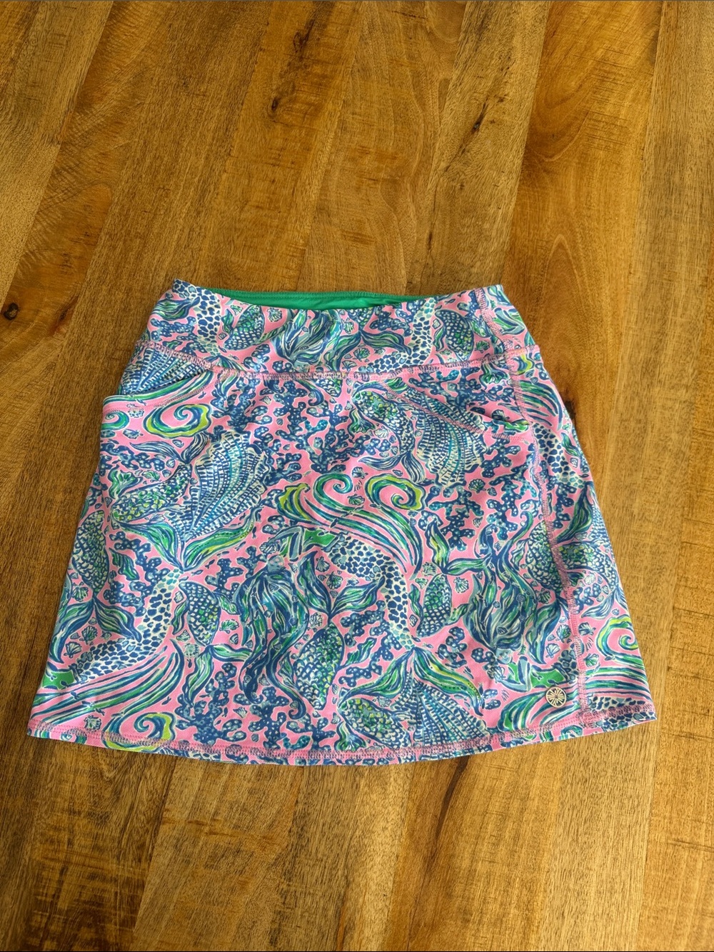 Lilly Pulitzer Pink Mini Skirt with Blue & Green Print